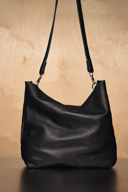 Black Leather Hobo