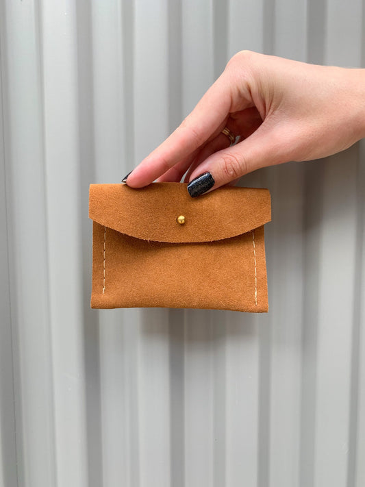 Mini Brown Suede Pouch