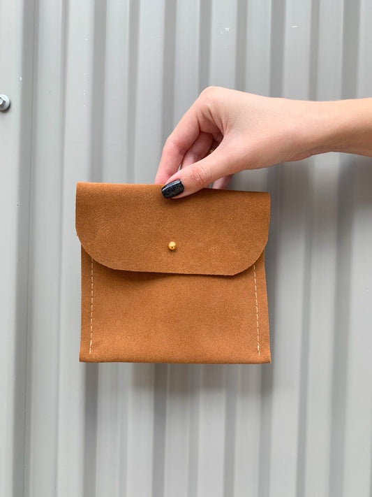 Brown Suede Pouch