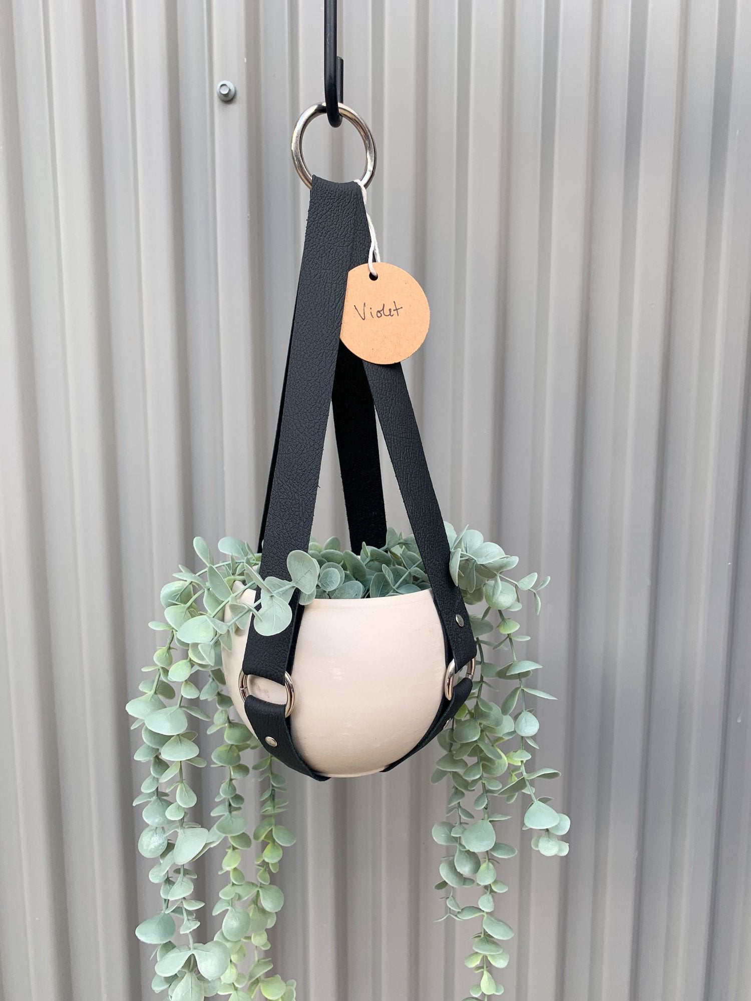 leather hanging plant holder Violet Plant Hanger – Lost Generation